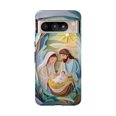 Nativity Phone Case Christian Phone Case Paper Cut 3D Effect Christmas Phone Casing iPhone Samsung Galaxy Google Pixel Faith Phone Cover