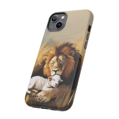 Lion and the Lamb Christian Phone Case iPhone Samsung Galaxy Google Pixel Faith in Jesus God Phone Cover Christian Inspired Gift Phone Case