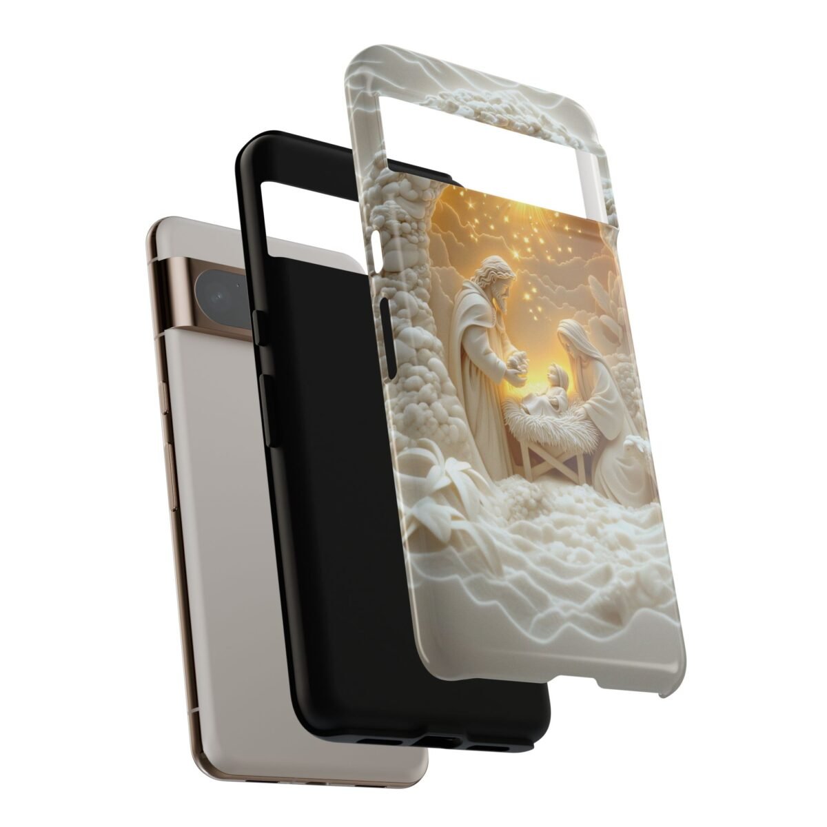 Nativity Phone Case Christian Phone Case 3D Effect Christmas Phone Casing iPhone Samsung Galaxy Google Pixel Faith Jesus Mary Joseph Case