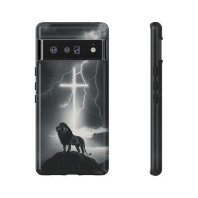 Lion and the Cross Christian Phone Case iPhone Samsung Galaxy Google Pixel Faith in Jesus God Phone Cover Christian Inspired Gift Phone Case