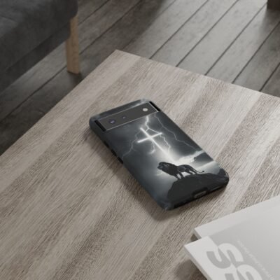Lion and the Cross Christian Phone Case iPhone Samsung Galaxy Google Pixel Faith in Jesus God Phone Cover Christian Inspired Gift Phone Case