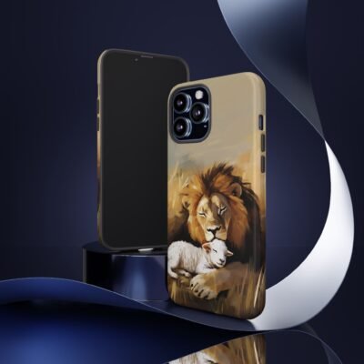 Lion and the Lamb Christian Phone Case iPhone Samsung Galaxy Google Pixel Faith in Jesus God Phone Cover Christian Inspired Gift Phone Case