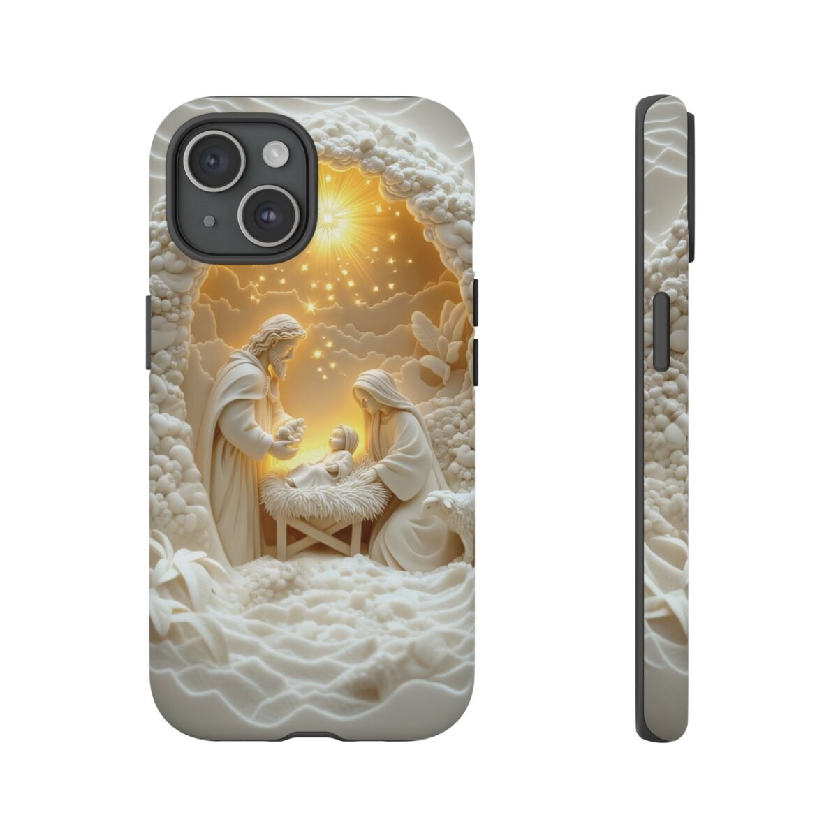 Nativity Phone Case Christian Phone Case 3D Effect Christmas Phone Casing iPhone Samsung Galaxy Google Pixel Faith Jesus Mary Joseph Case