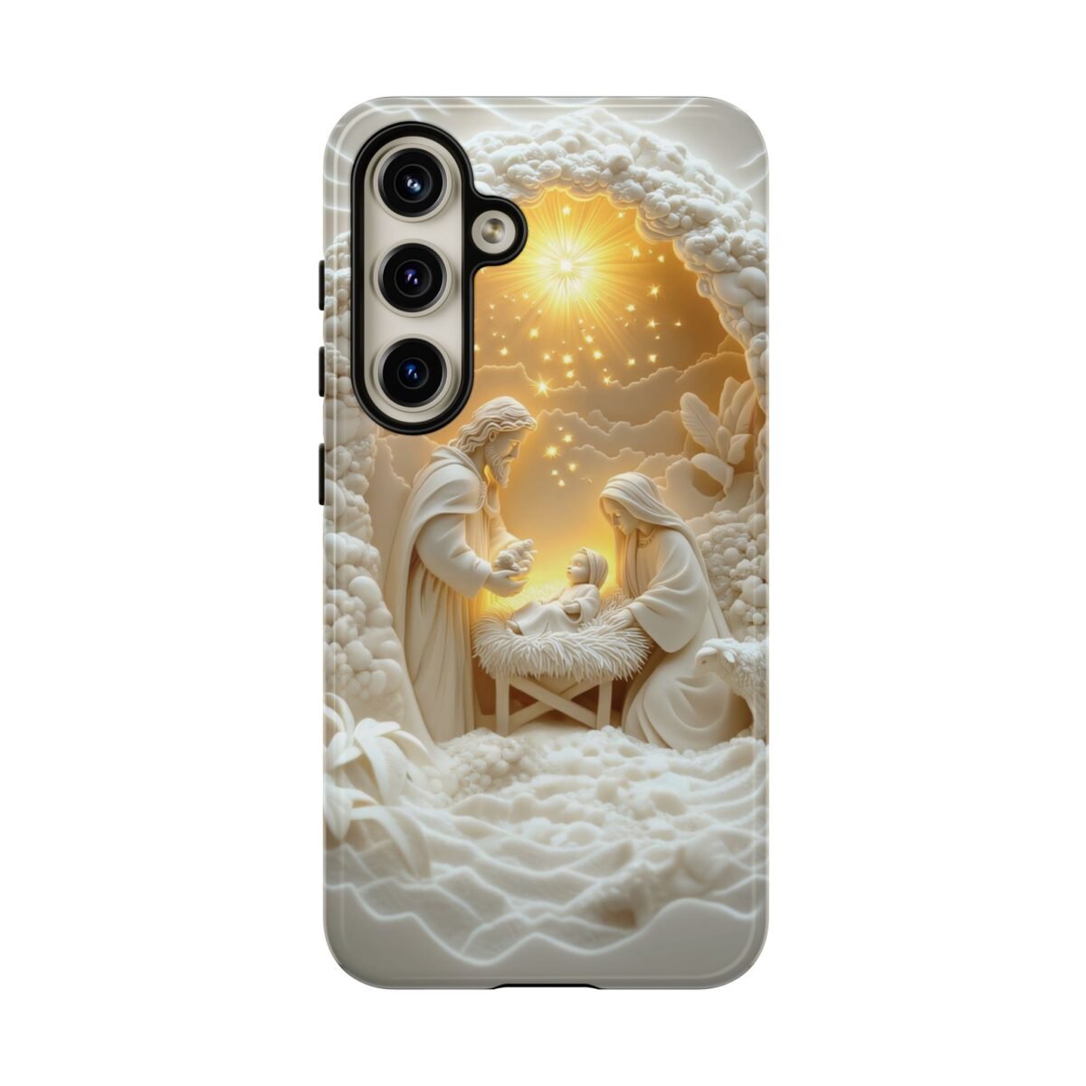 Nativity Phone Case Christian Phone Case 3D Effect Christmas Phone Casing iPhone Samsung Galaxy Google Pixel Faith Jesus Mary Joseph Case