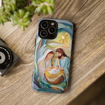 Nativity Phone Case Christian Phone Case Paper Cut 3D Effect Christmas Phone Casing iPhone Samsung Galaxy Google Pixel Faith Phone Cover