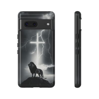 Lion and the Cross Christian Phone Case iPhone Samsung Galaxy Google Pixel Faith in Jesus God Phone Cover Christian Inspired Gift Phone Case