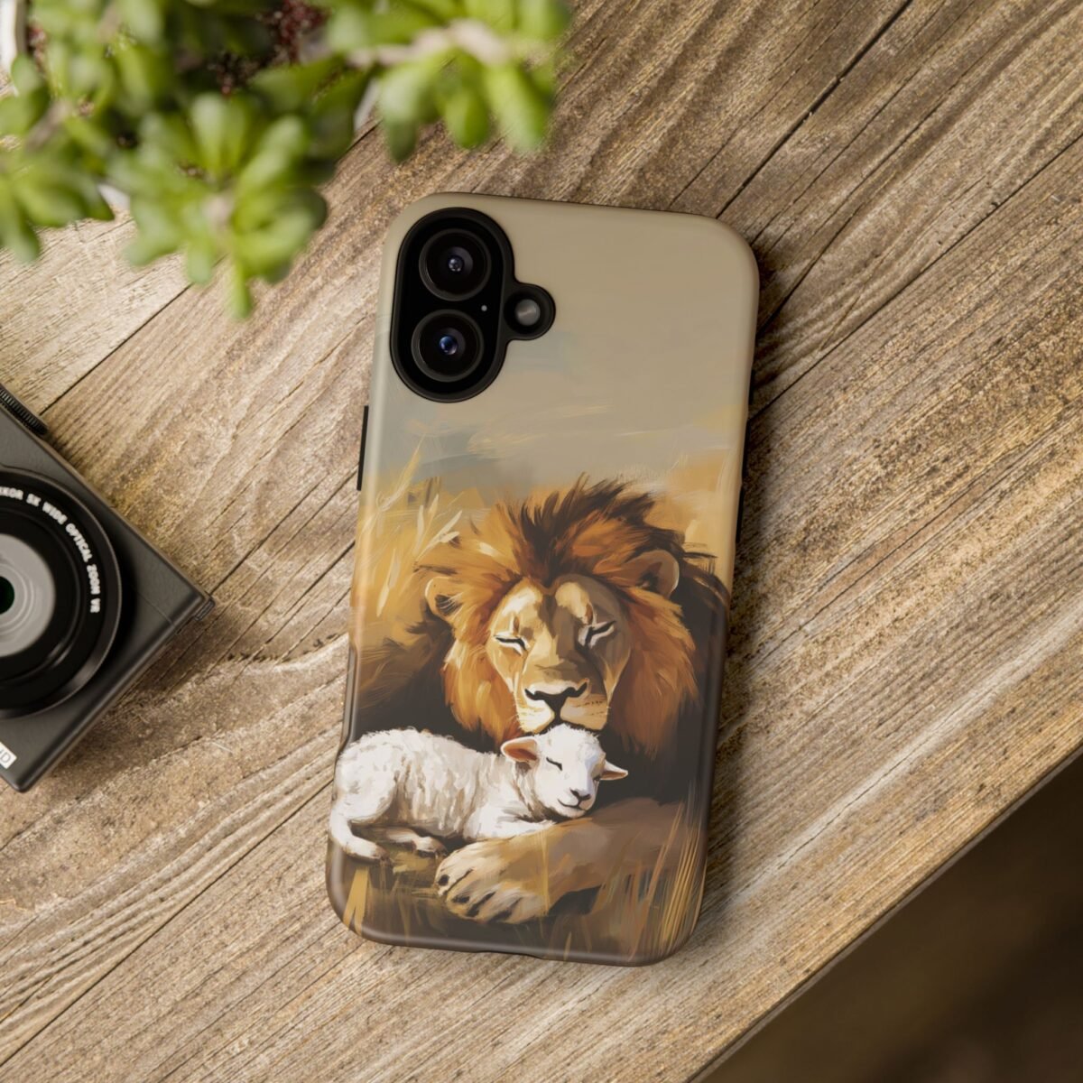 Copy of Lion and the Lamb Christian Phone Case iPhone Samsung Galaxy Google Pixel Faith in Jesus God Phone Cover Christian Inspired Gift Phone Case