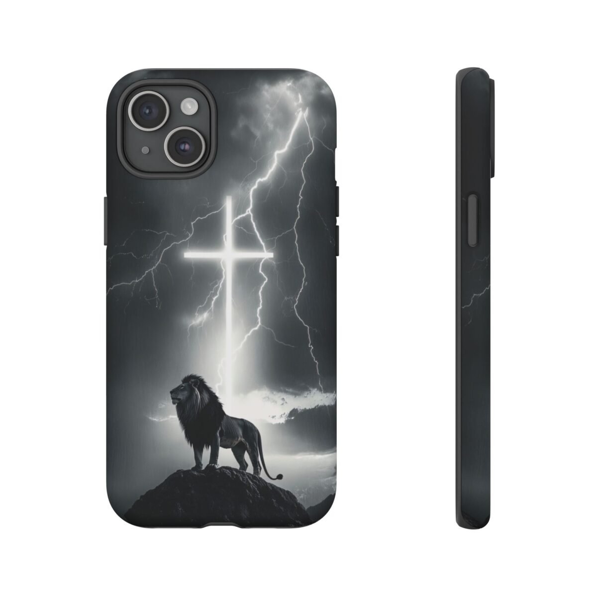 Lion and the Cross Christian Phone Case iPhone Samsung Galaxy Google Pixel Faith in Jesus God Phone Cover Christian Inspired Gift Phone Case