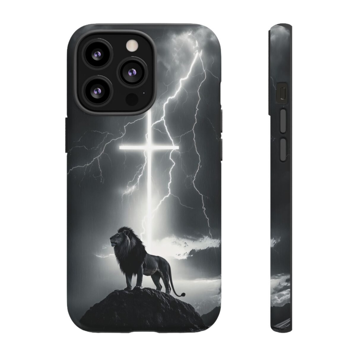 Lion and the Cross Christian Phone Case iPhone Samsung Galaxy Google Pixel Faith in Jesus God Phone Cover Christian Inspired Gift Phone Case