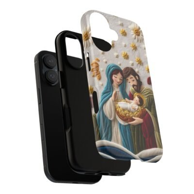 Nativity Embroidered Effect Phone Case Christmas Phone Casing iPhone Samsung Galaxy Google Pixel Phone Cover Faith Jesus Mary and Joseph