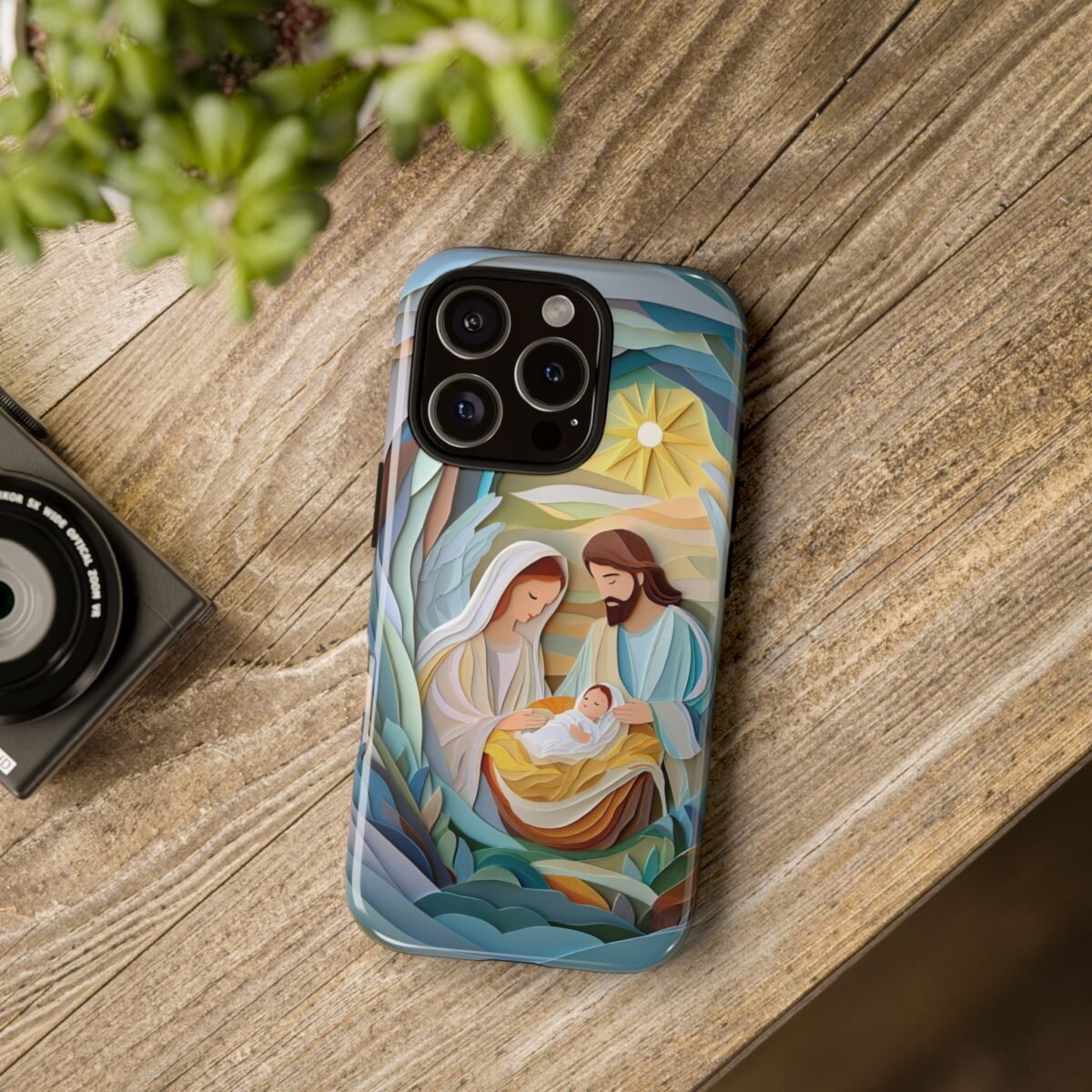 Nativity Phone Case Christian Phone Case Paper Cut 3D Effect Christmas Phone Casing iPhone Samsung Galaxy Google Pixel Faith Phone Cover