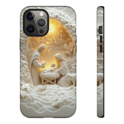 Nativity Phone Case Christian Phone Case 3D Effect Christmas Phone Casing iPhone Samsung Galaxy Google Pixel Faith Jesus Mary Joseph Case