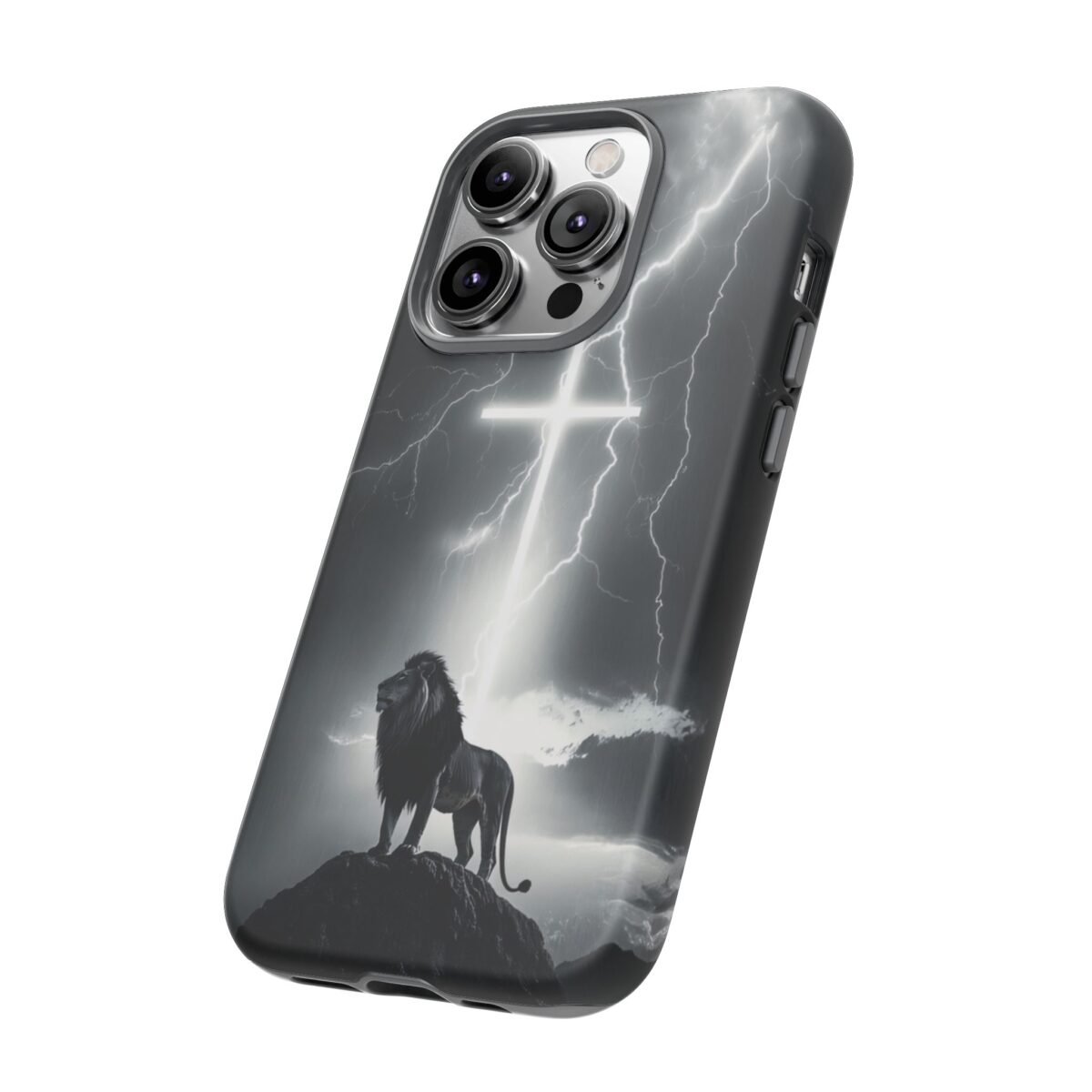 Lion and the Cross Christian Phone Case iPhone Samsung Galaxy Google Pixel Faith in Jesus God Phone Cover Christian Inspired Gift Phone Case