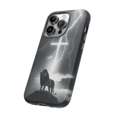 Lion and the Cross Christian Phone Case iPhone Samsung Galaxy Google Pixel Faith in Jesus God Phone Cover Christian Inspired Gift Phone Case