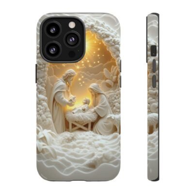 Nativity Phone Case Christian Phone Case 3D Effect Christmas Phone Casing iPhone Samsung Galaxy Google Pixel Faith Jesus Mary Joseph Case