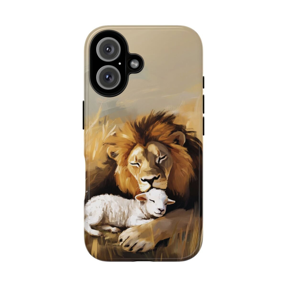 Lion and the Lamb Christian Phone Case iPhone Samsung Galaxy Google Pixel Faith in Jesus God Phone Cover Christian Inspired Gift Phone Case