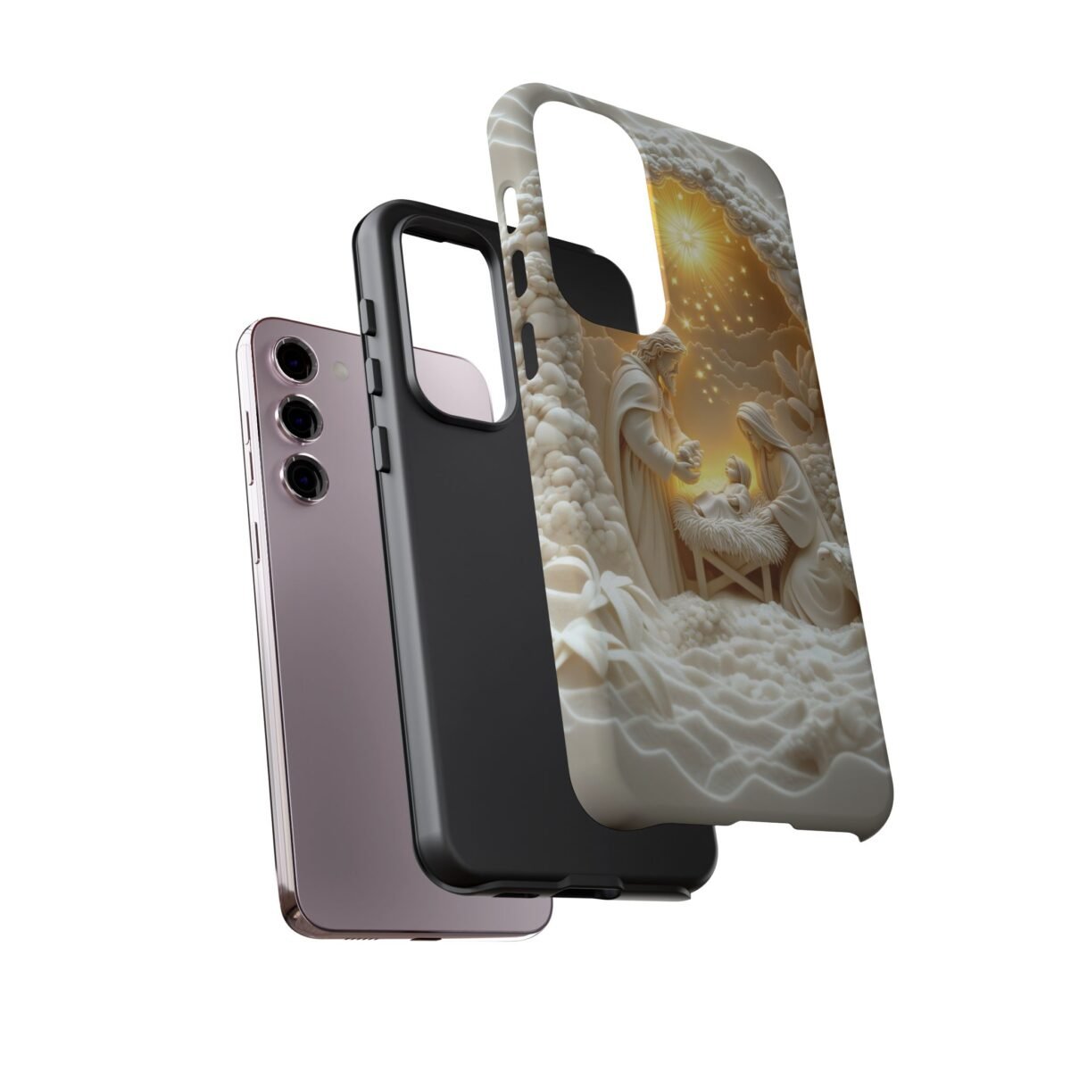 Nativity Phone Case Christian Phone Case 3D Effect Christmas Phone Casing iPhone Samsung Galaxy Google Pixel Faith Jesus Mary Joseph Case