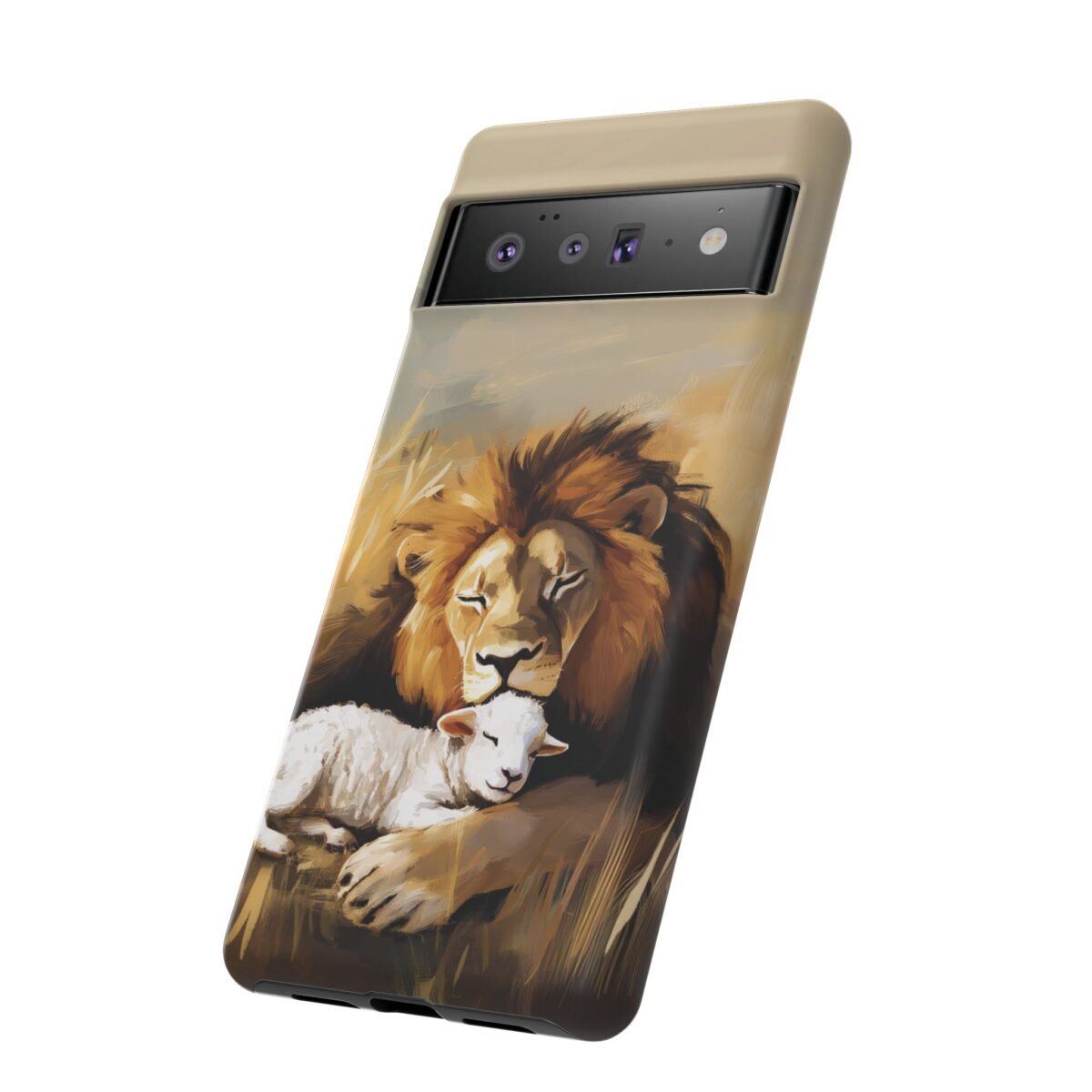 Lion and the Lamb Christian Phone Case iPhone Samsung Galaxy Google Pixel Faith in Jesus God Phone Cover Christian Inspired Gift Phone Case