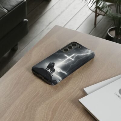 Lion and the Cross Christian Phone Case iPhone Samsung Galaxy Google Pixel Faith in Jesus God Phone Cover Christian Inspired Gift Phone Case