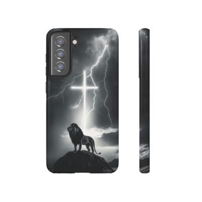 Lion and the Cross Christian Phone Case iPhone Samsung Galaxy Google Pixel Faith in Jesus God Phone Cover Christian Inspired Gift Phone Case