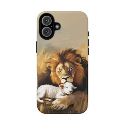 Copy of Lion and the Lamb Christian Phone Case iPhone Samsung Galaxy Google Pixel Faith in Jesus God Phone Cover Christian Inspired Gift Phone Case