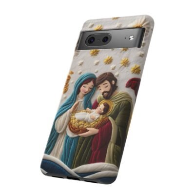 Nativity Embroidered Effect Phone Case Christmas Phone Casing iPhone Samsung Galaxy Google Pixel Phone Cover Faith Jesus Mary and Joseph