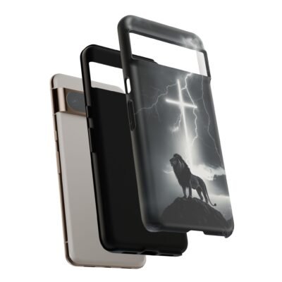 Lion and the Cross Christian Phone Case iPhone Samsung Galaxy Google Pixel Faith in Jesus God Phone Cover Christian Inspired Gift Phone Case
