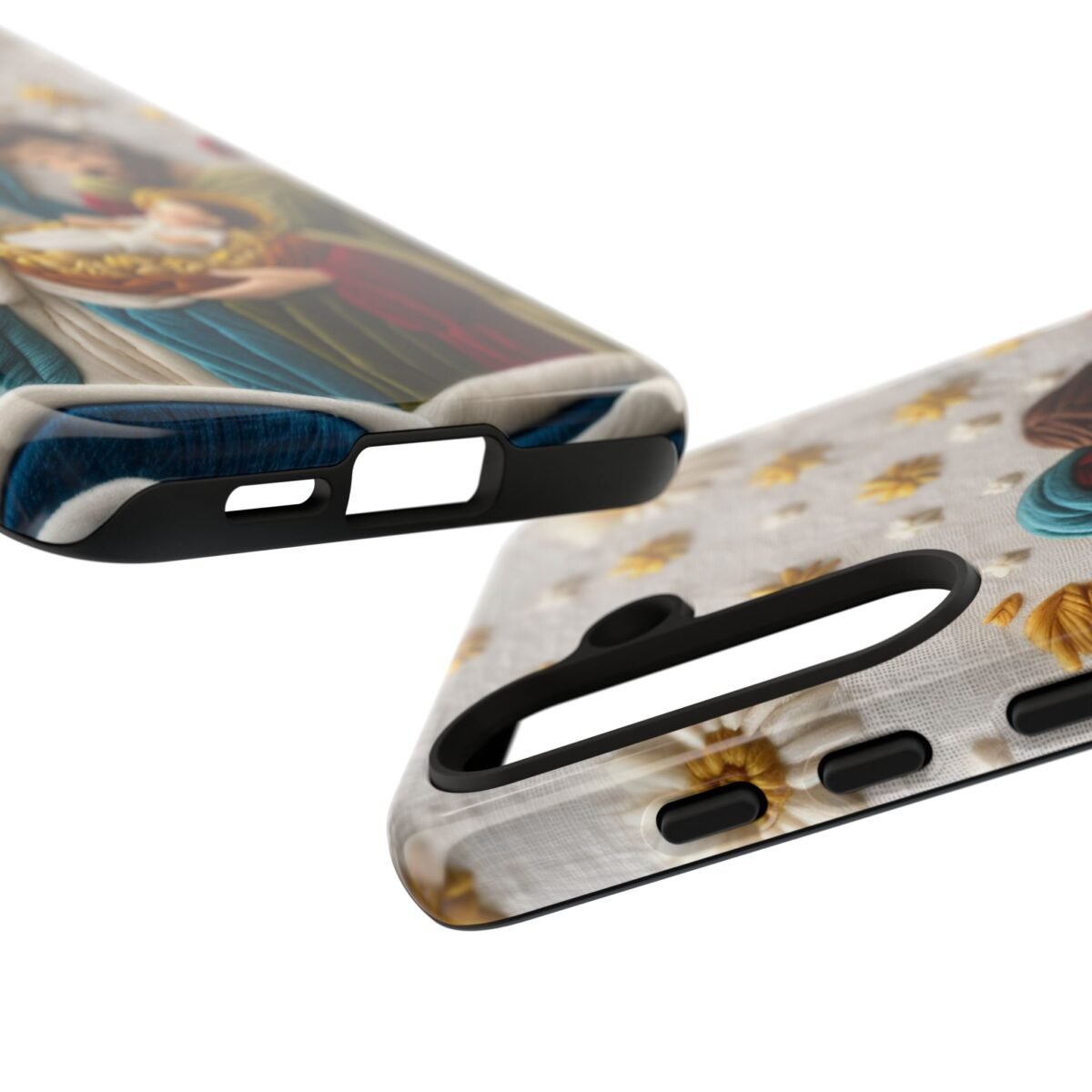 Nativity Embroidered Effect Phone Case Christmas Phone Casing iPhone Samsung Galaxy Google Pixel Phone Cover Faith Jesus Mary and Joseph