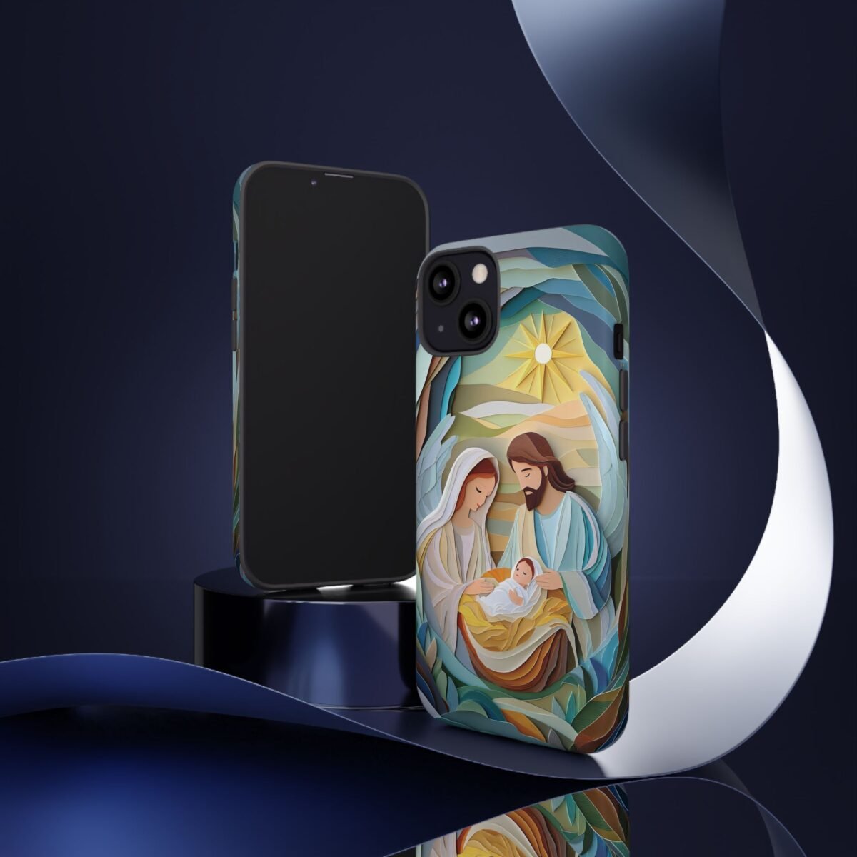 Nativity Phone Case Christian Phone Case Paper Cut 3D Effect Christmas Phone Casing iPhone Samsung Galaxy Google Pixel Faith Phone Cover