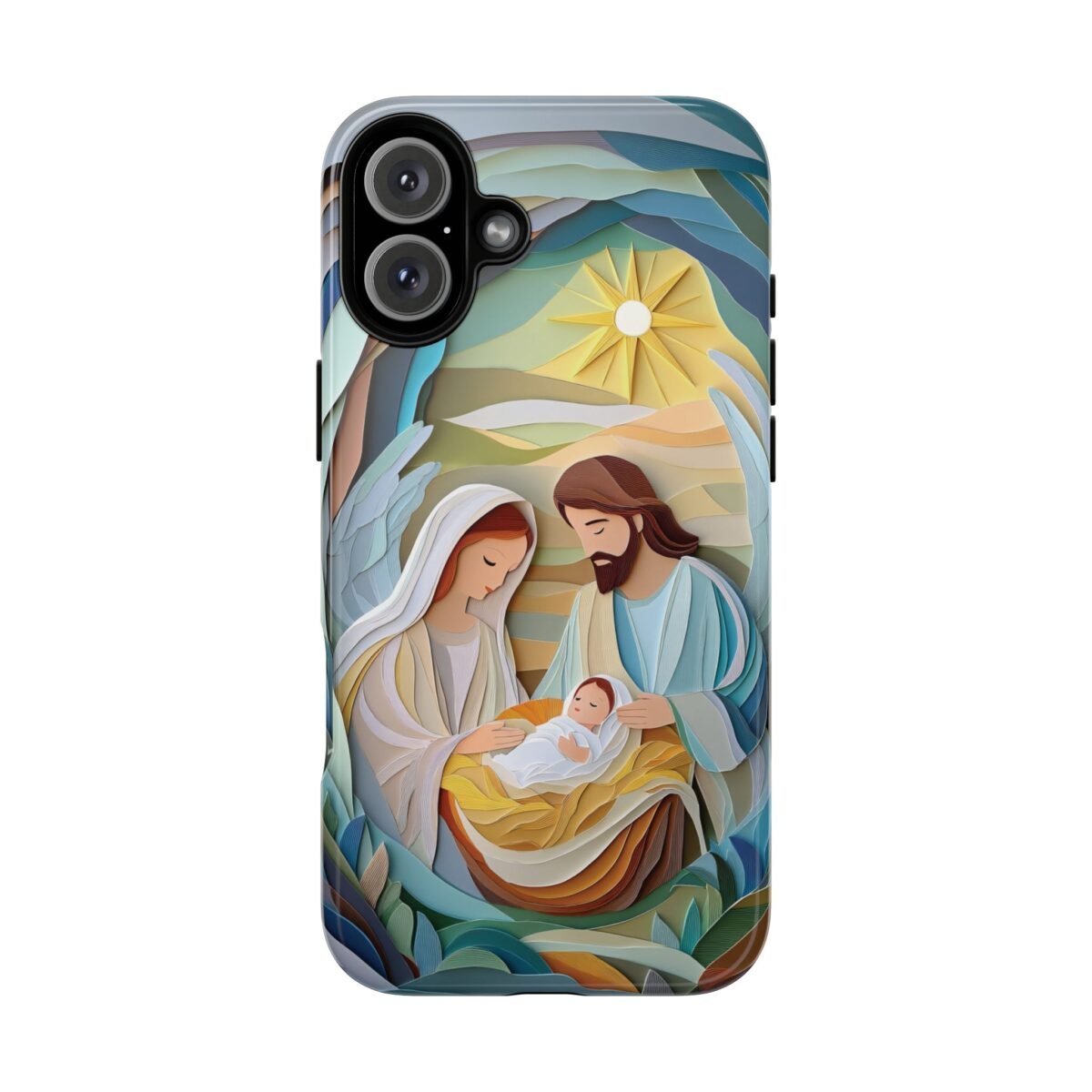 Nativity Phone Case Christian Phone Case Paper Cut 3D Effect Christmas Phone Casing iPhone Samsung Galaxy Google Pixel Faith Phone Cover