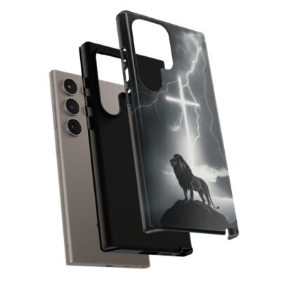 Lion and the Cross Christian Phone Case iPhone Samsung Galaxy Google Pixel Faith in Jesus God Phone Cover Christian Inspired Gift Phone Case